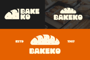 BIDUA Font Bakeko bakery logo branding design