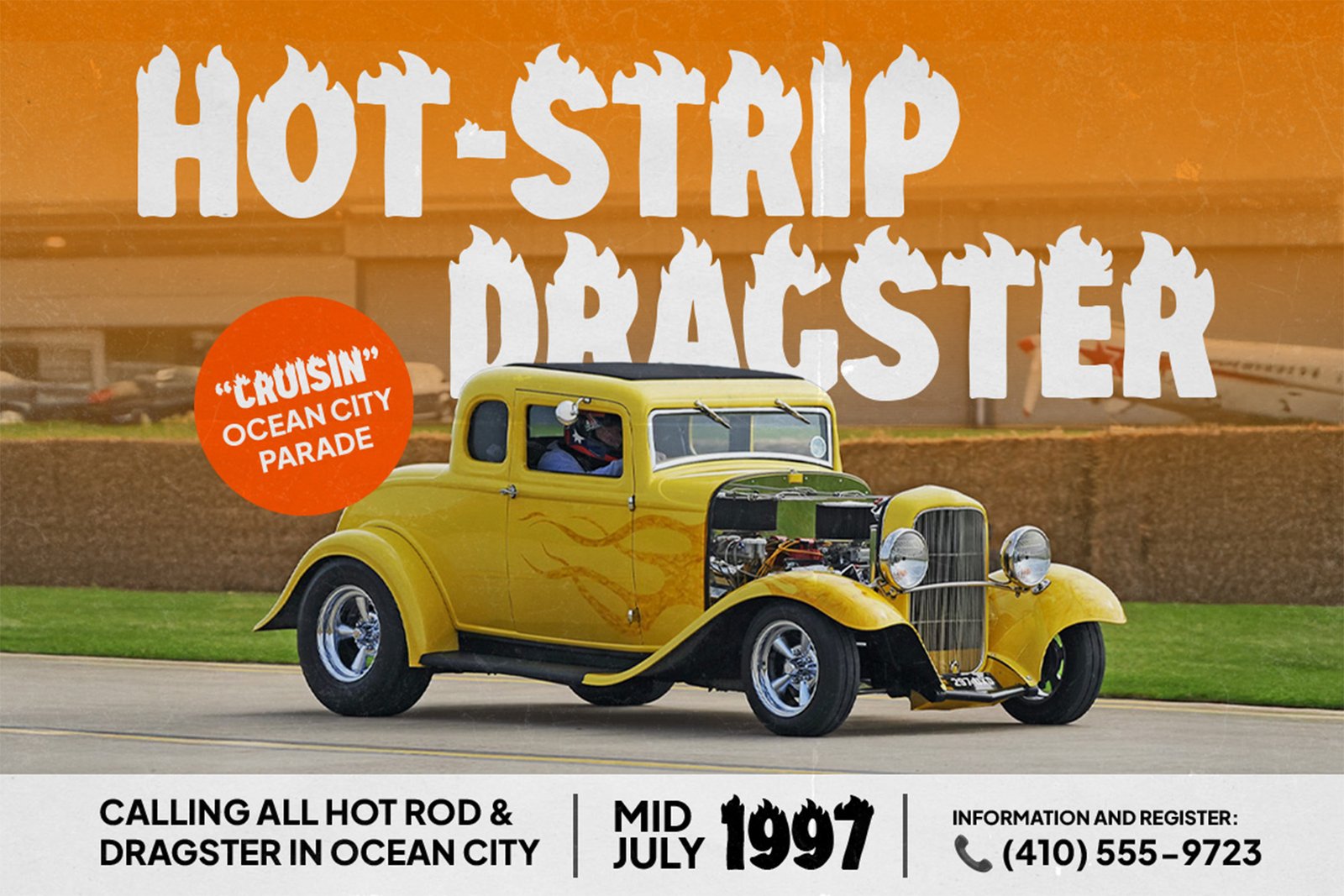 FIREFOLK Font hot rod dragster event poster