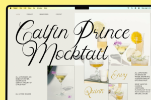 Skipten Font cocktail website design presentation