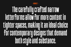 Hornset Font condensed typography specimen layout