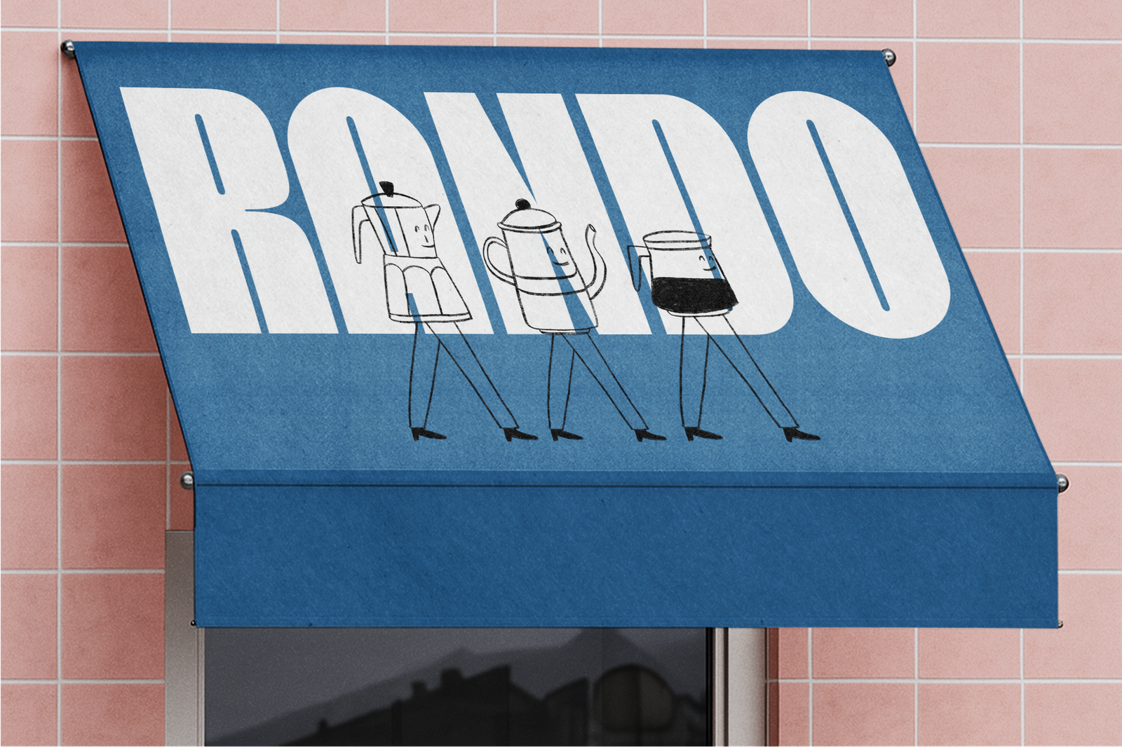 Viltrum bold typography storefront awning mockup