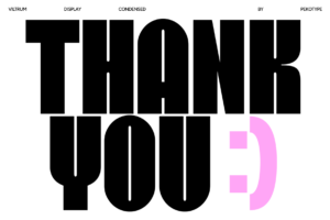 Viltrum Thank You condensed typography artwork