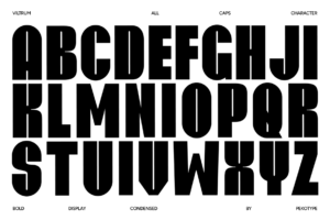 Viltrum uppercase alphabet character specimen