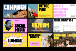 Viltrum creative campaign and branding design collage