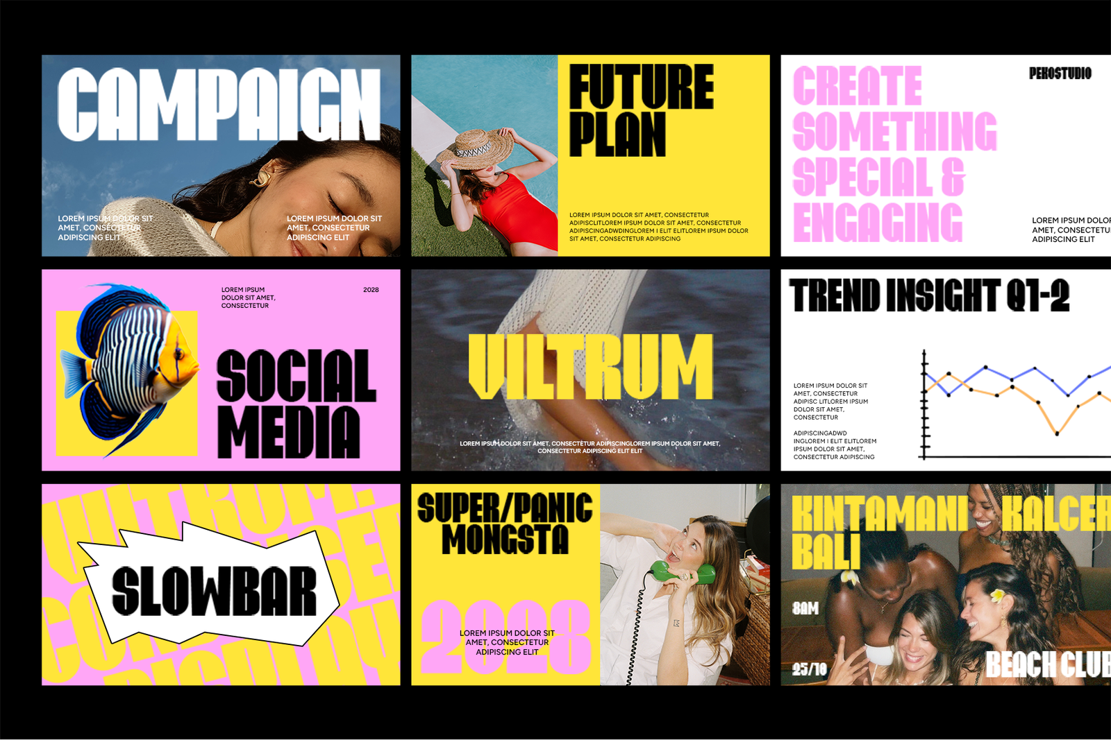 Viltrum creative campaign and branding design collage