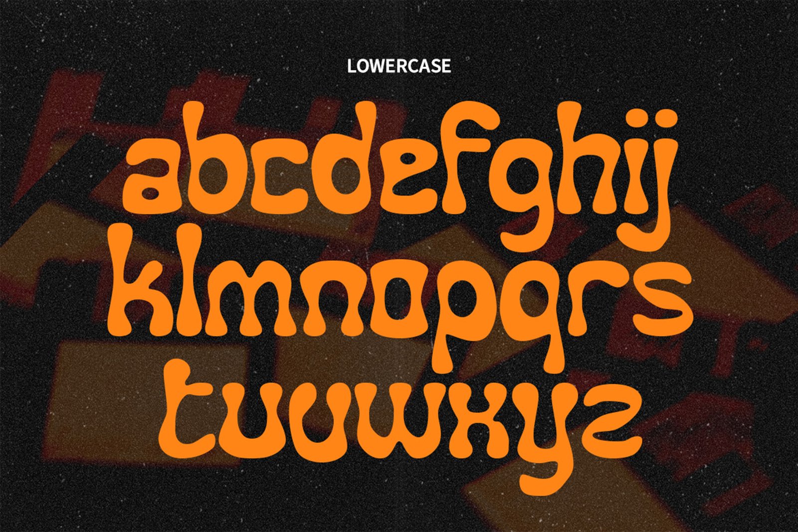 Funky Winky Font lowercase alphabet specimen