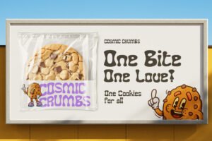 Funky Winky Font playful cookie packaging mockup