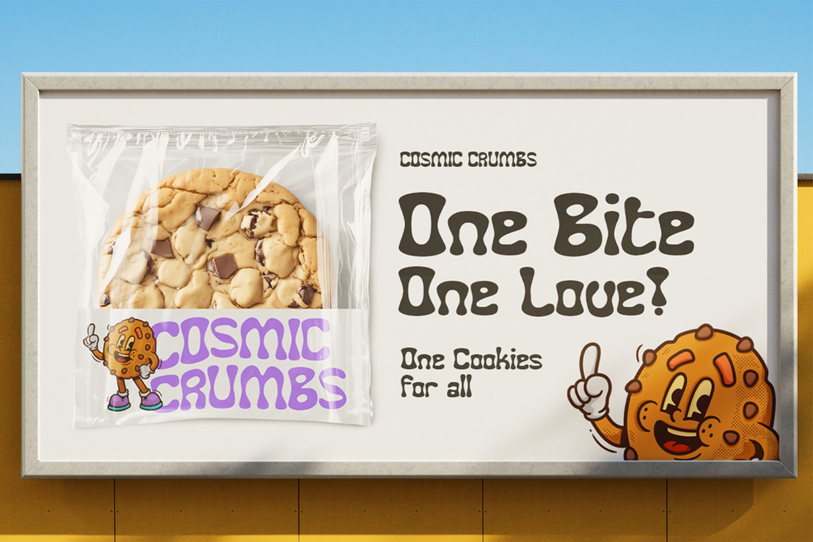 Funky Winky Font playful cookie packaging mockup