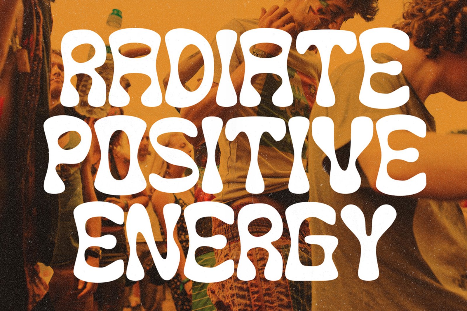 Funky Winky Font vibrant positive energy poster
