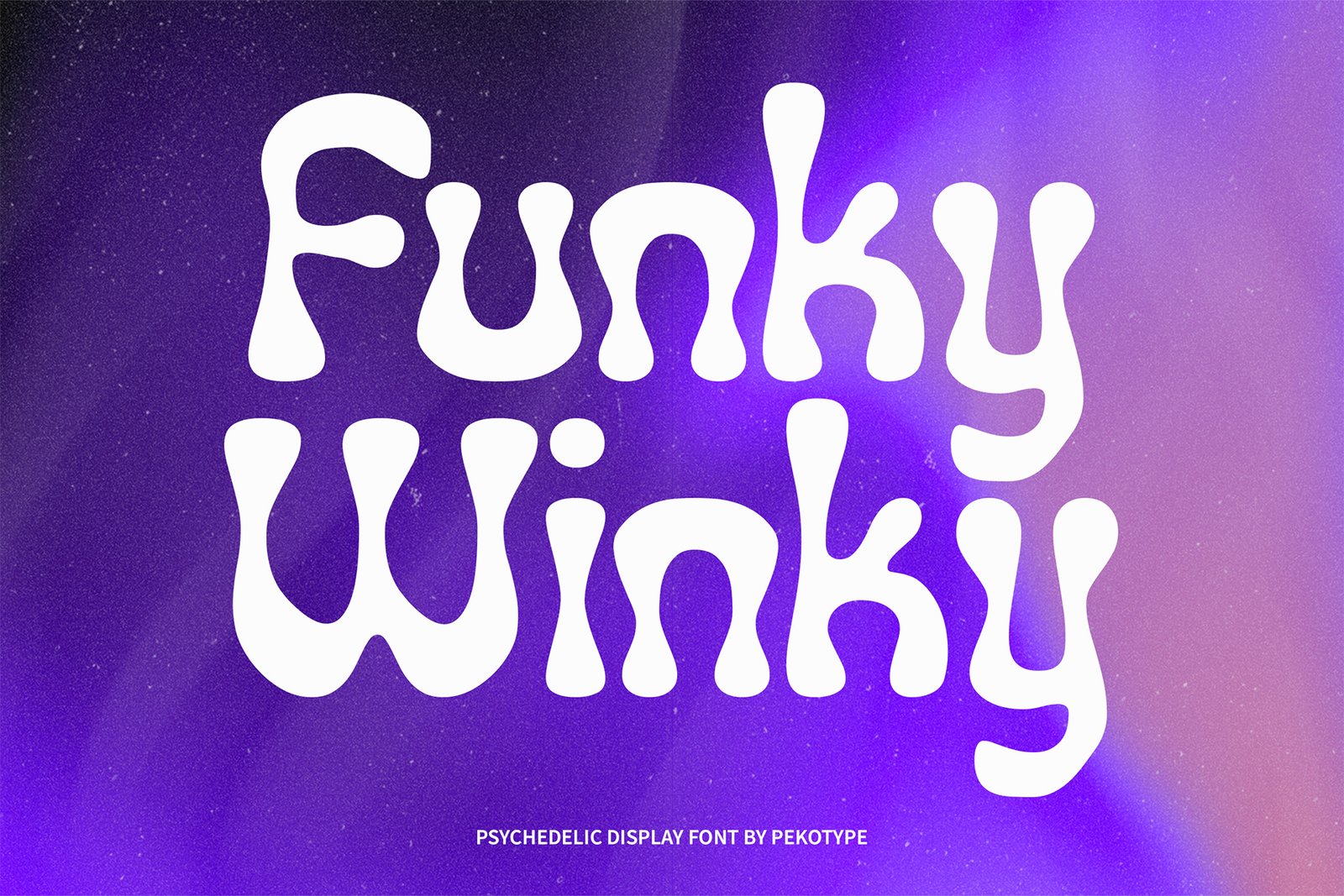 Funky Winky Font psychedelic display typeface cover