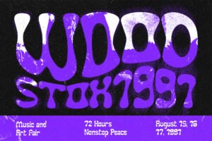 Funky Winky Font retro music and art festival poster