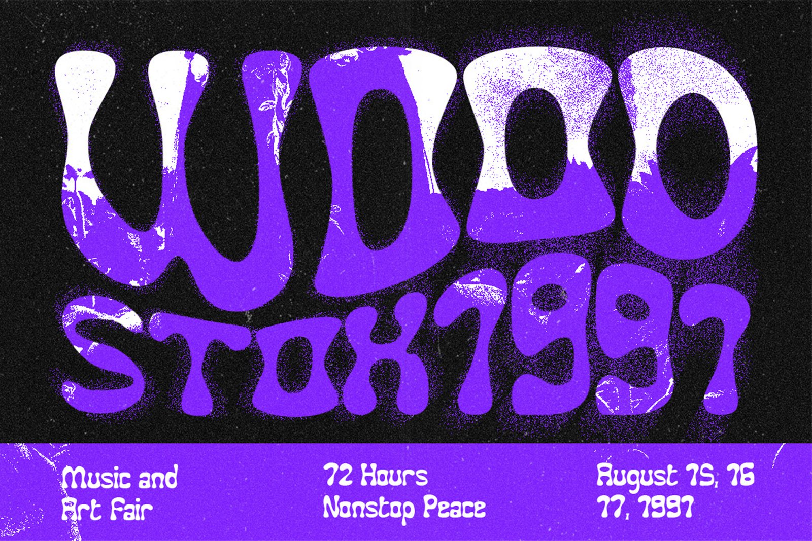 Funky Winky Font retro music and art festival poster