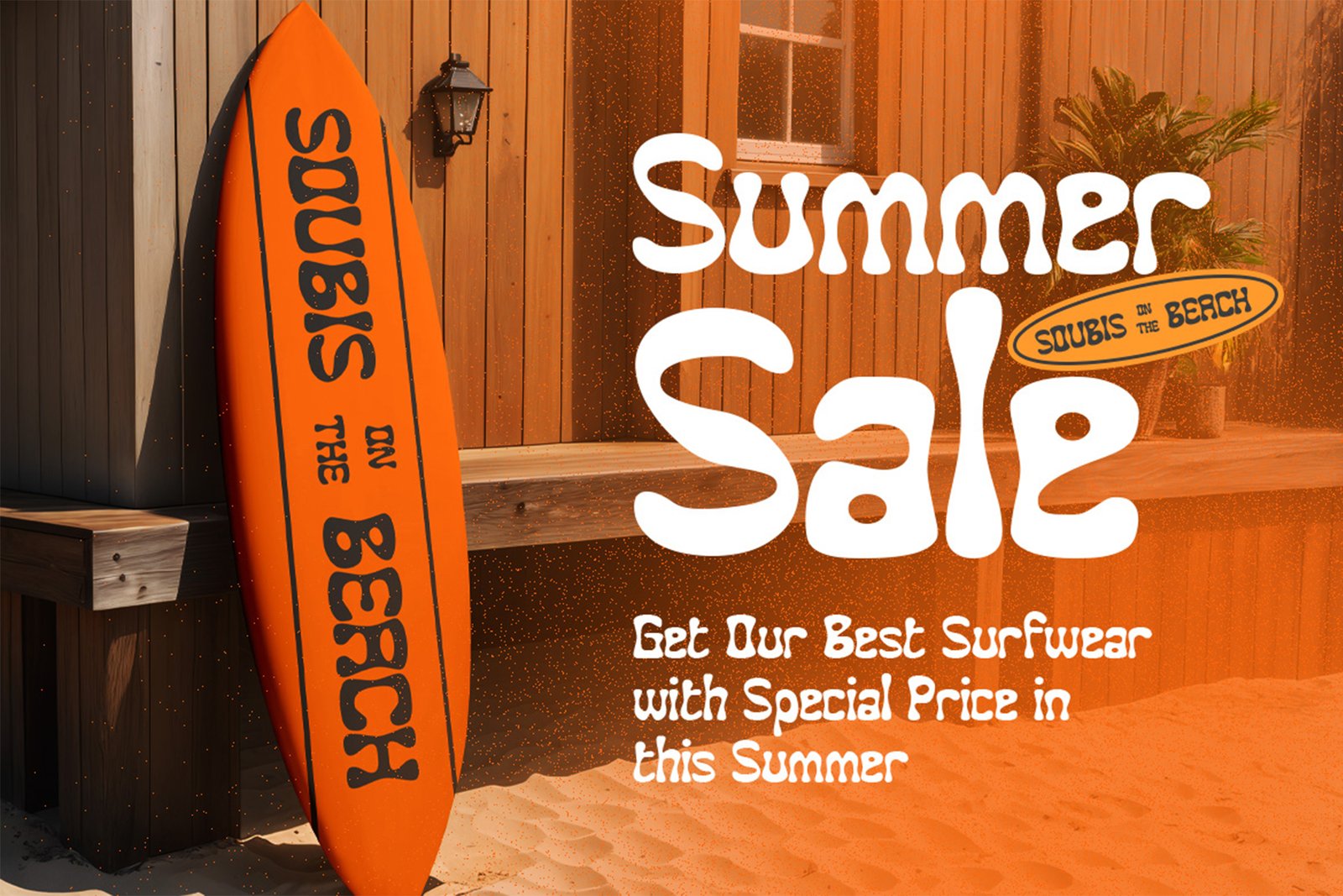 Funky Winky Font summer surfwear promotional design