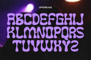 Funky Winky Font uppercase alphabet specimen