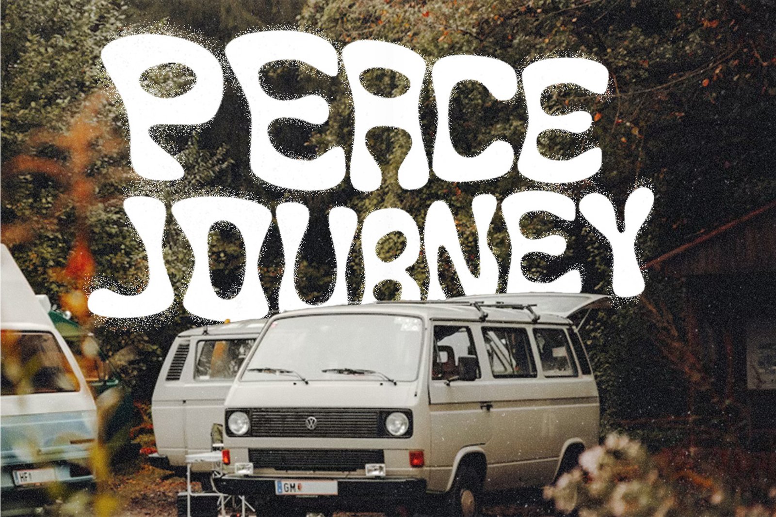 Funky Winky Font vintage van road trip graphic