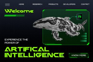 Halford Font artificial intelligence website design mockup