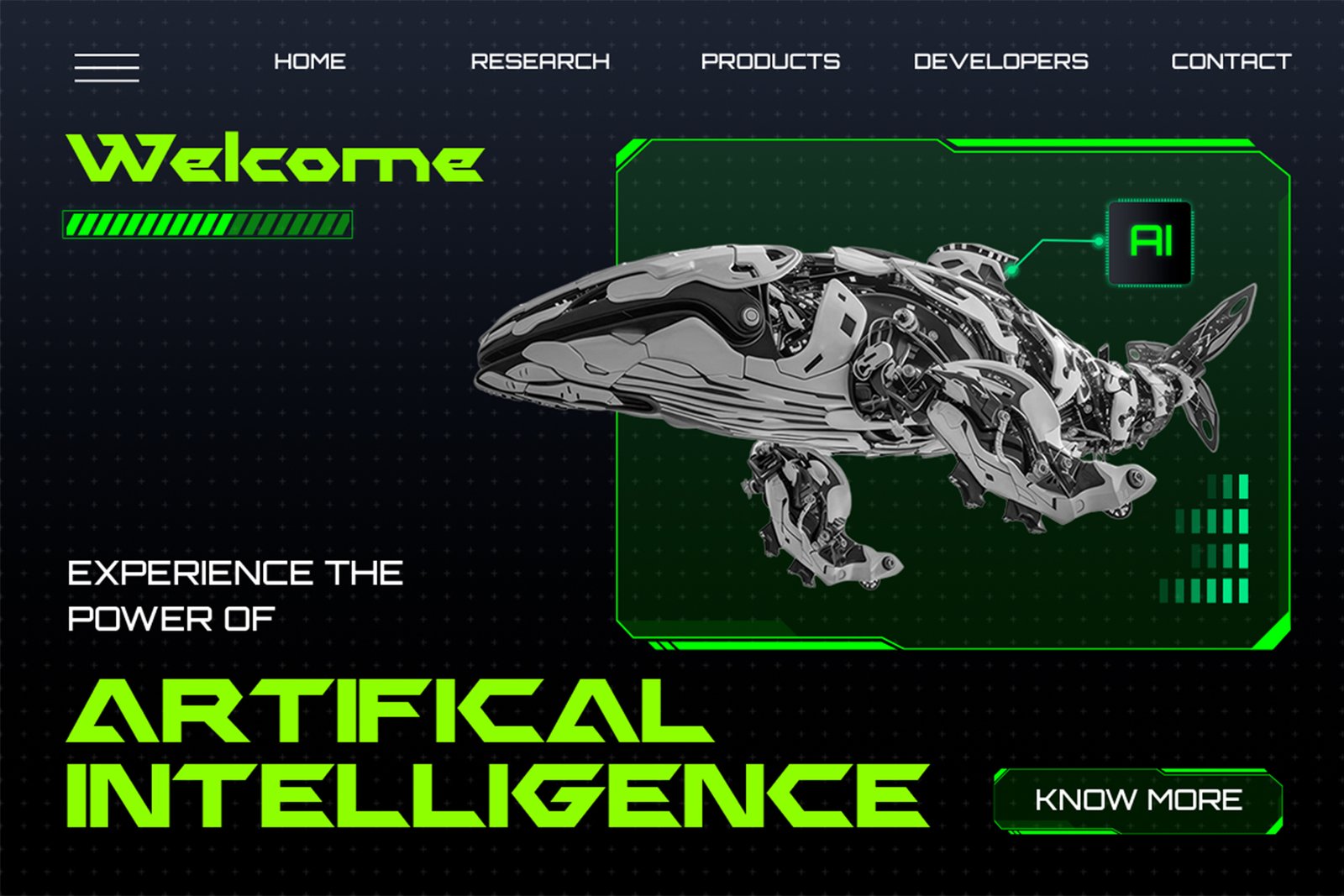 Halford Font artificial intelligence website design mockup